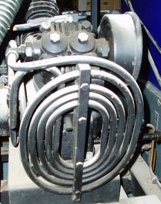 Cooling coils on a Hamsworthy compressor