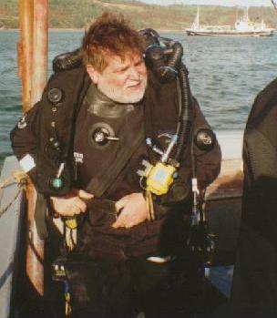 Dave Crockford diving off Plymouth